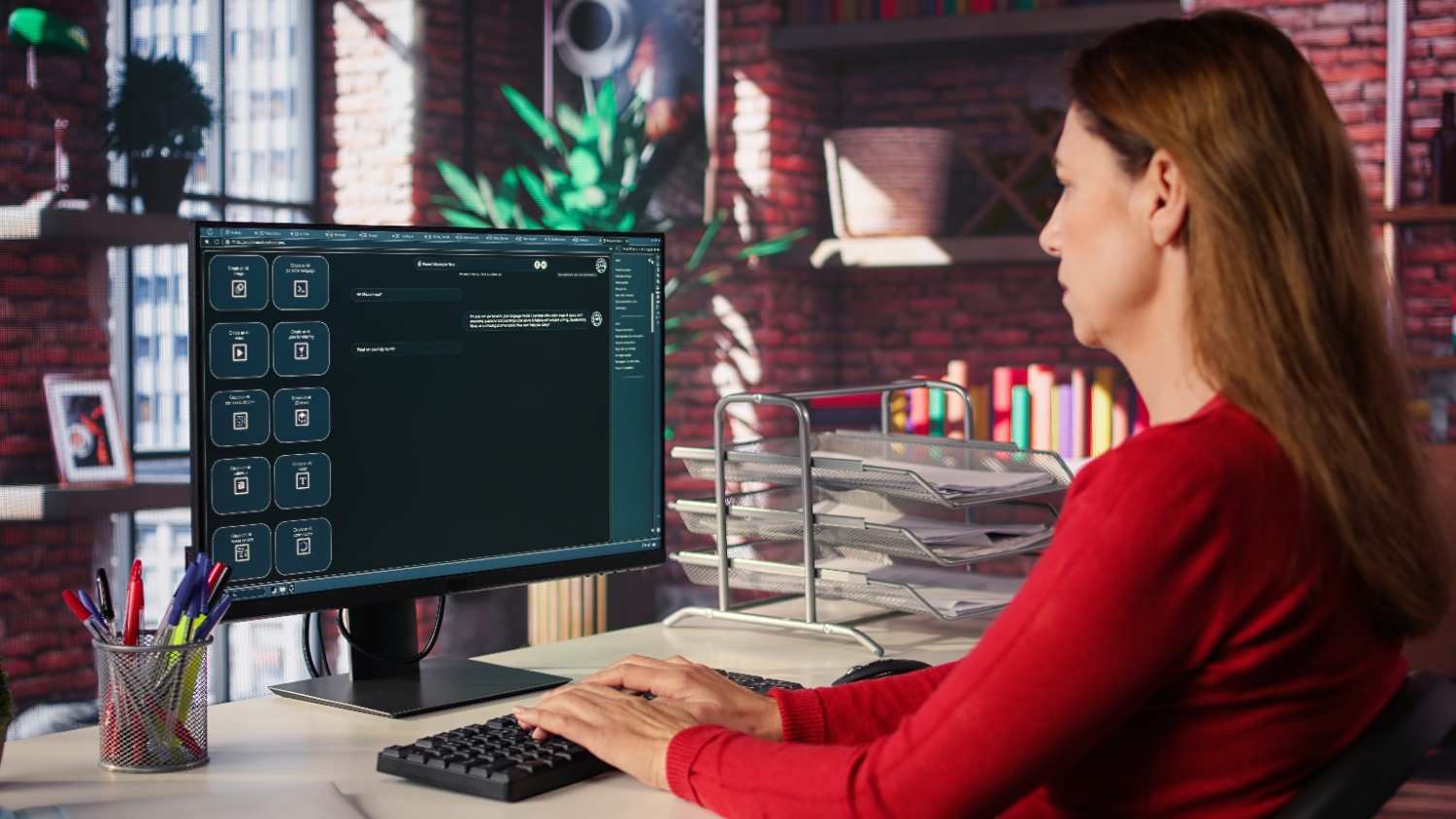 woman-typing-prompts-into-ai-powered-chat-system-her-computer (2) Full Stack Java Course with Real Time Projects