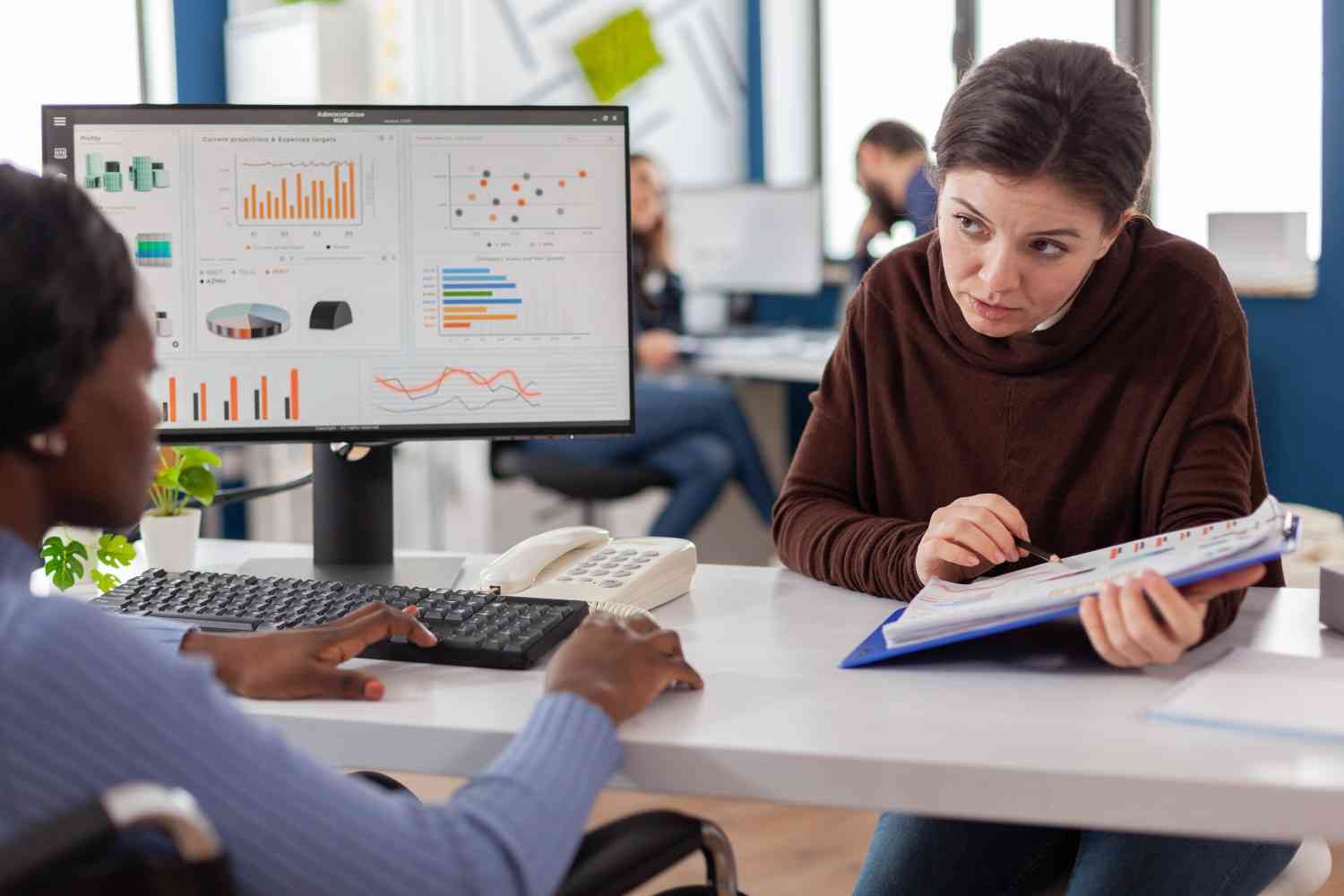 businesswomen-planning-financial-strategy-looking-computer-working-together-start-up-company-officet (1) Advanced Data Science Training Hyderabad